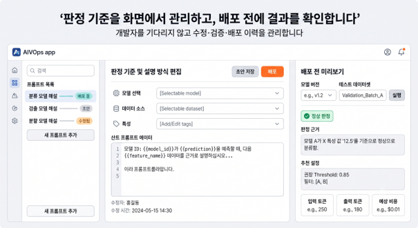 [그림 3] 프롬프트를 화면에서 고치고, 배포 전에 결과와 비용을 확인합니다.png